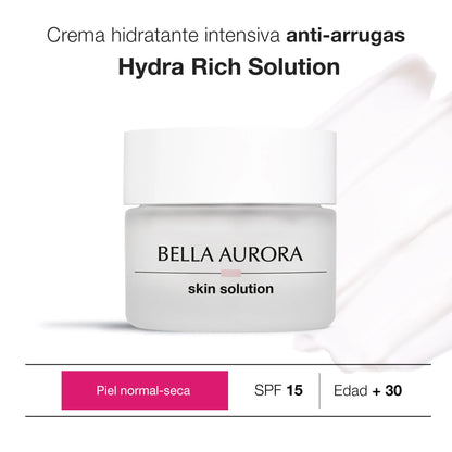 BELLA AURORA - 50 ml Crema facial hidratante de día Crema hidratante intensiva 24 horas anti manchas y antienvejecimiento