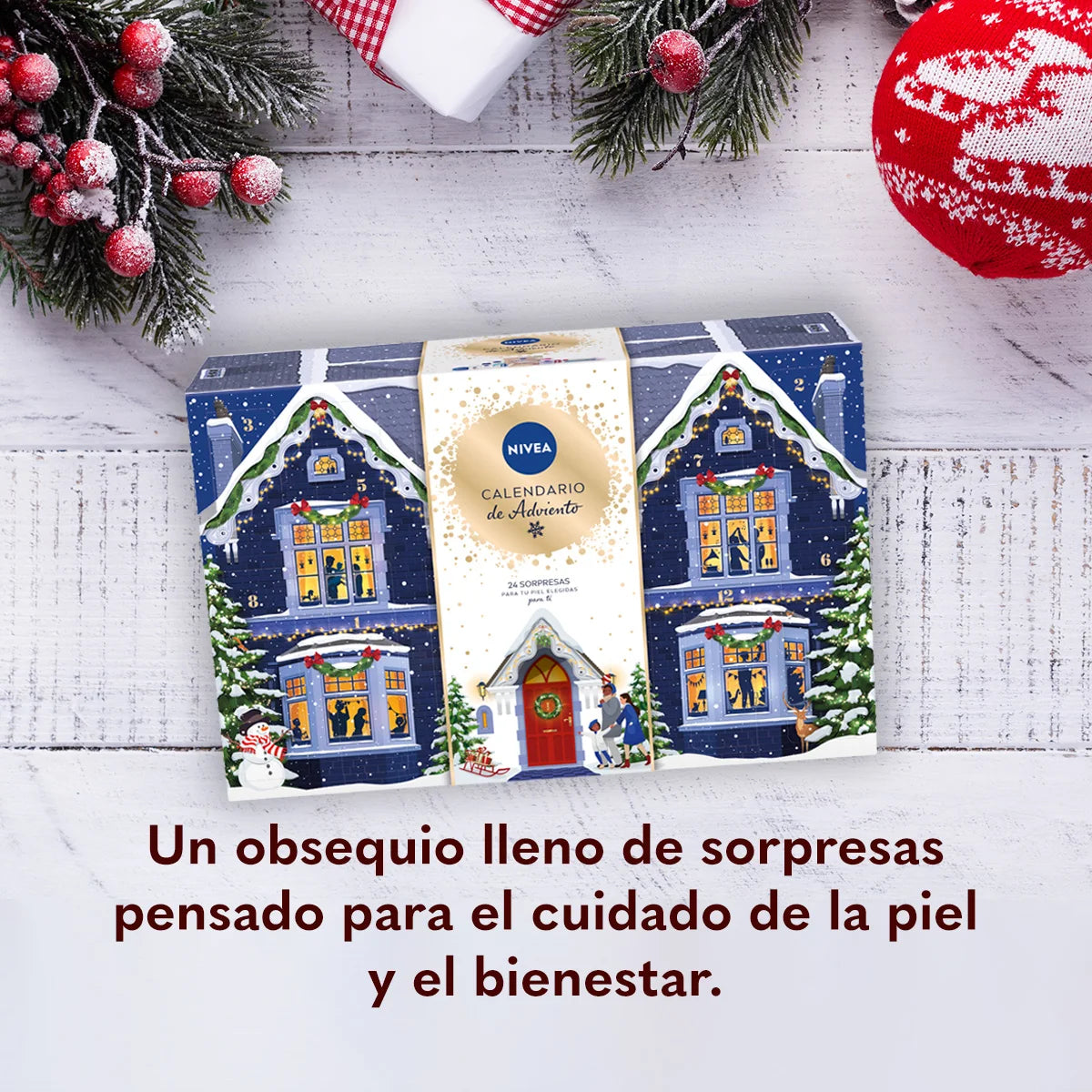 Calendario de adviento NIVEA 2024 - Calendario navideño con 24 productos y accesorios sorpresa para tu cuidado