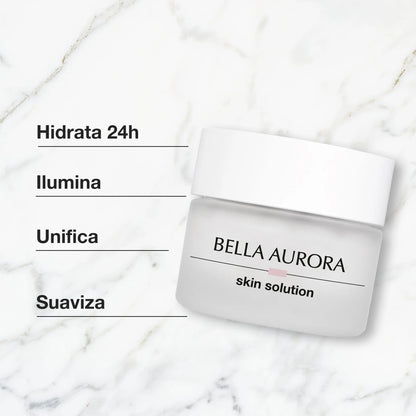 BELLA AURORA - 50 ml Crema facial hidratante de día Crema hidratante intensiva 24 horas anti manchas y antienvejecimiento