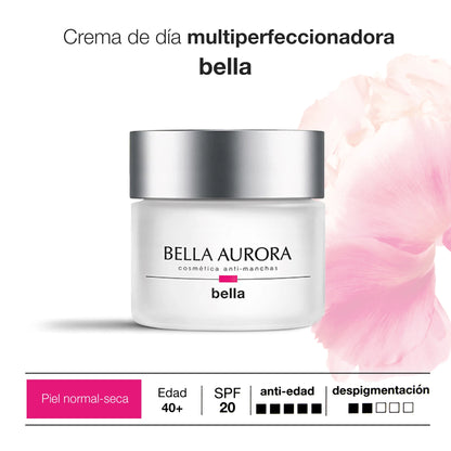 BELLA AURORA Beauty Multiperfeccionante Crema de Día para Piel Normal Seca Crema Hidratante + 40 Años Uso Diario Crema Anti-Manchas Anti-Envejecimiento